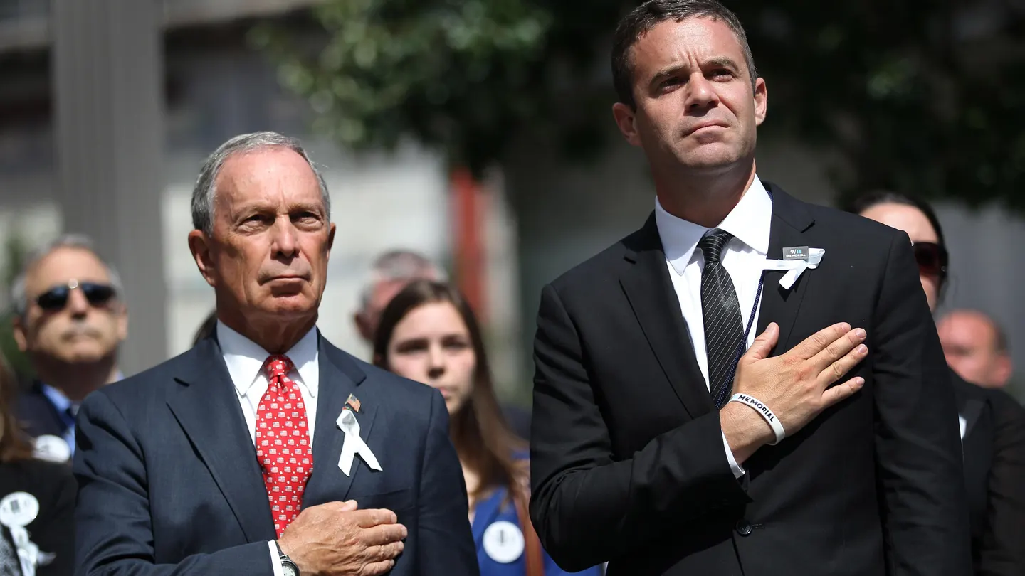 Joe Daniels with Michael Bloomberg at the 9/11 Memorial